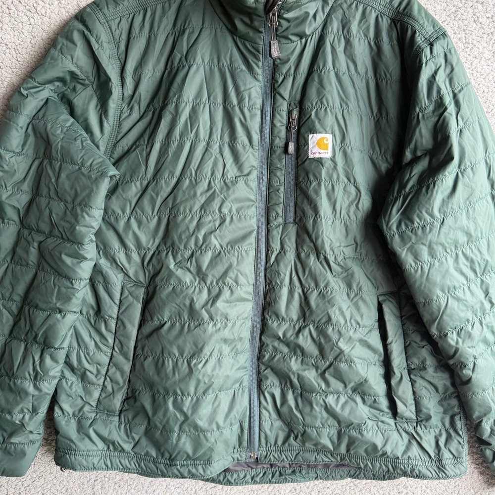 Carhartt Gilliam Jacket Mens XL Green Quilted Puffer Rain Defender 102208 - Picture 2 of 13